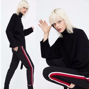 Zara Black & Red Striped Joggers